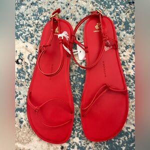 Groundies Cadiz women’s barefoot minimalist red sandals nwt